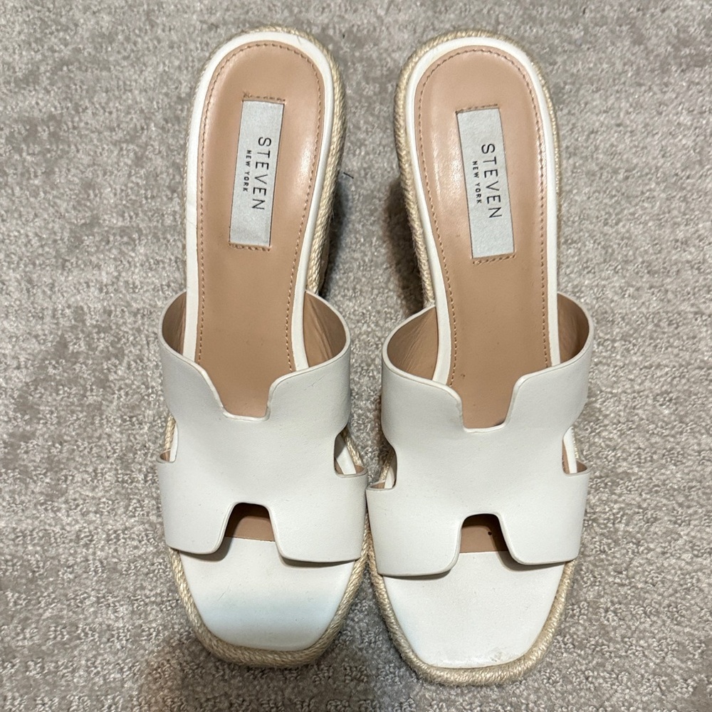 Steven By Steve Madden White Mules